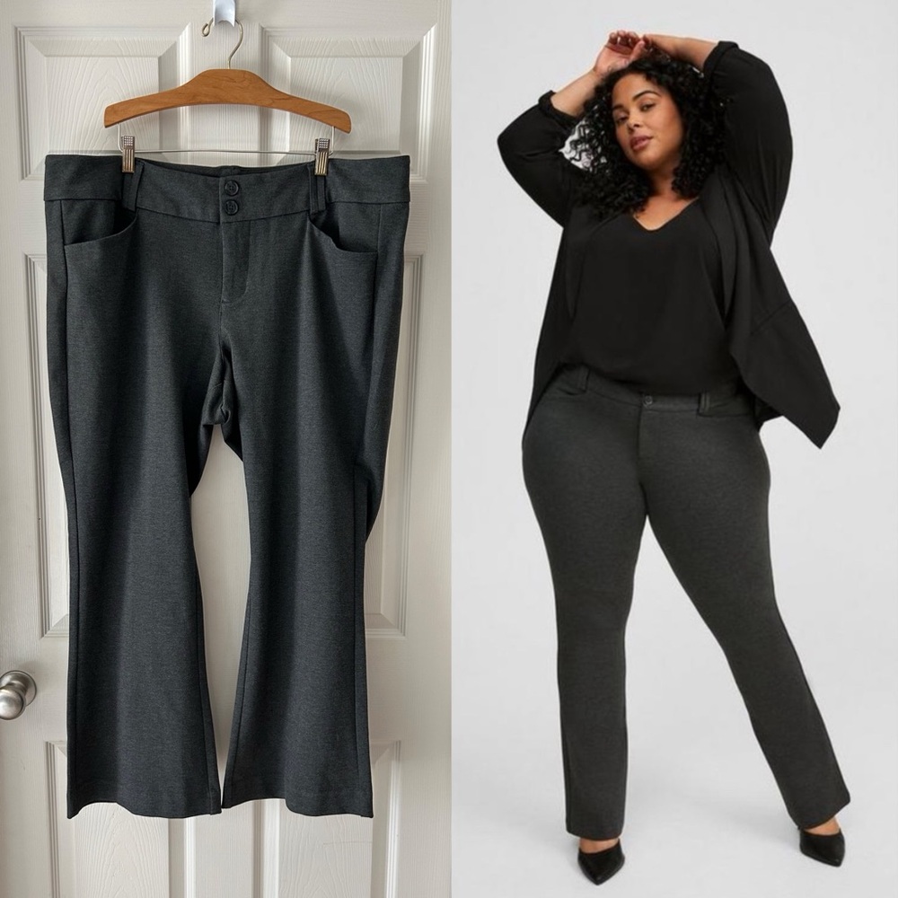 Plus Size Stretch Work Pants - Dark Charcoal